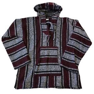 Artesanias Baja Pullover Hoodie Poncho Sz Large
